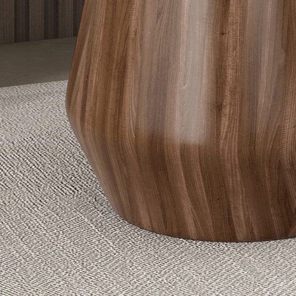 Contemporary Creative Round Oval Stainless Steel Marble Wood Coffee Table For Living Room - Image 8