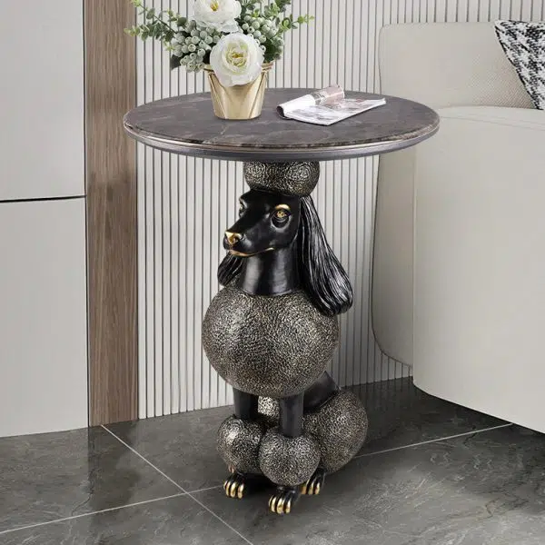 Contemporary Creative Bulldog Puppy Resin Hyper Crystalline Rock End Table For Living Room - Image 11