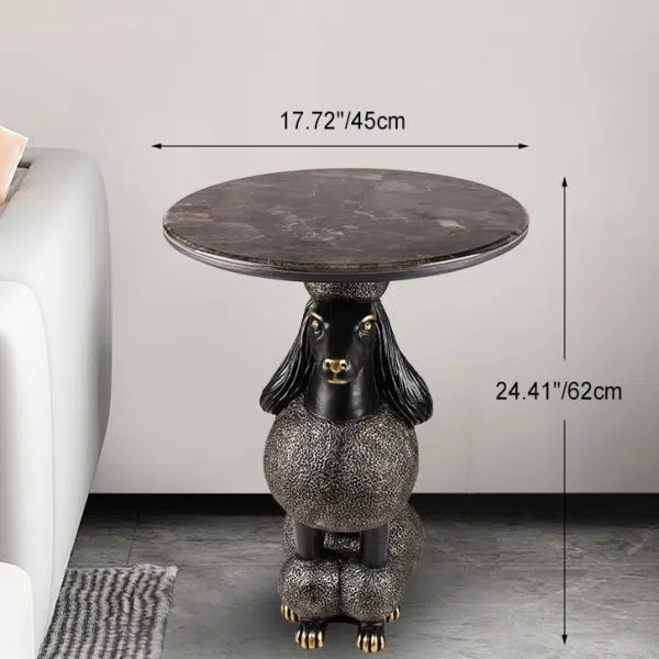 Contemporary Creative Bulldog Puppy Resin Hyper Crystalline Rock End Table For Living Room - Image 5