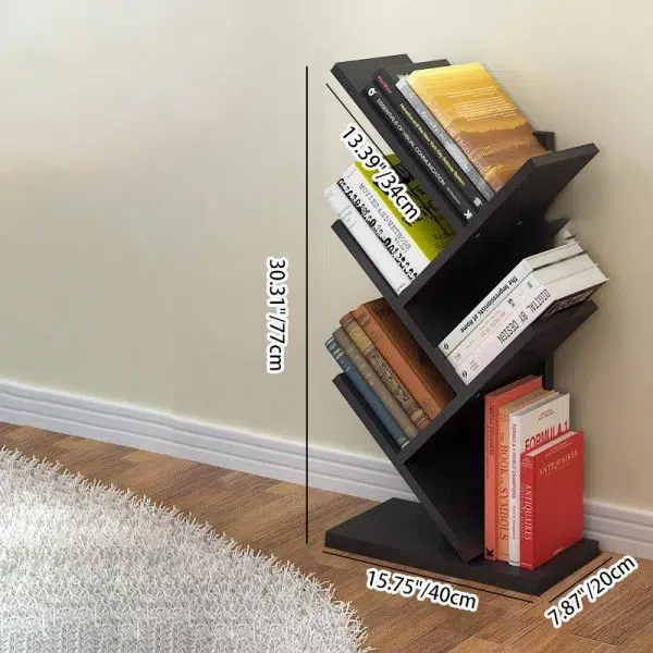 Contemporary Creative Tree Rectangle Wood Bookshelves 5/9 Tier For Home Office - Image 22