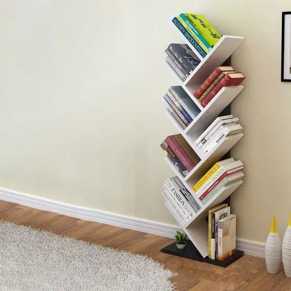 Contemporary Creative Tree Rectangle Wood Bookshelves 5/9 Tier For Home Office - Image 25