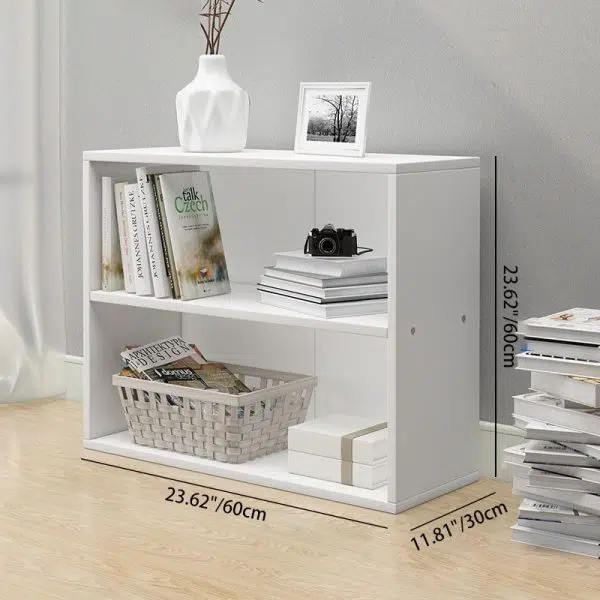 Modern Minimalist Rectangular Wood Bookshelves 2/3/4/5 Tier For Home Office - Image 4