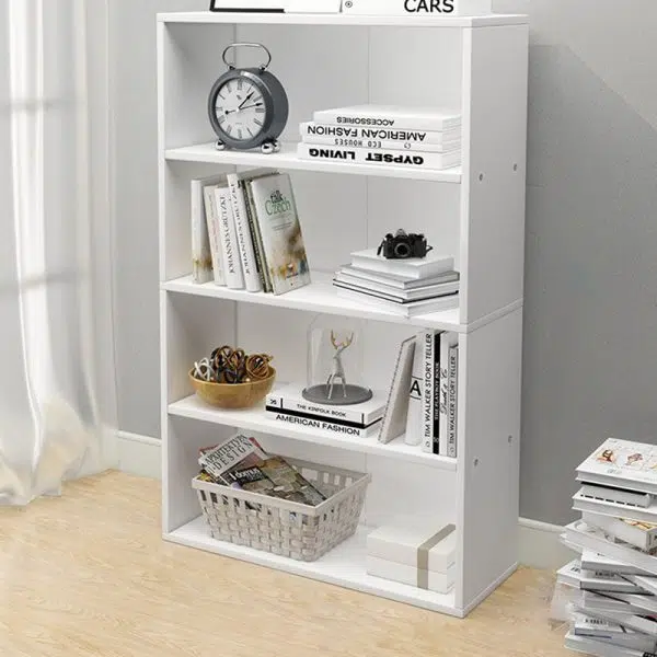 Modern Minimalist Rectangular Wood Bookshelves 2/3/4/5 Tier For Home Office - Image 16