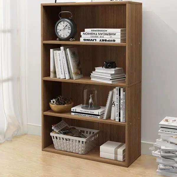 Modern Minimalist Rectangular Wood Bookshelves 2/3/4/5 Tier For Home Office - Image 14