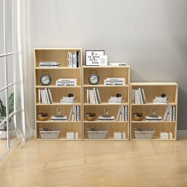 Modern Minimalist Rectangular Wood Bookshelves 2/3/4/5 Tier For Home Office - Image 20