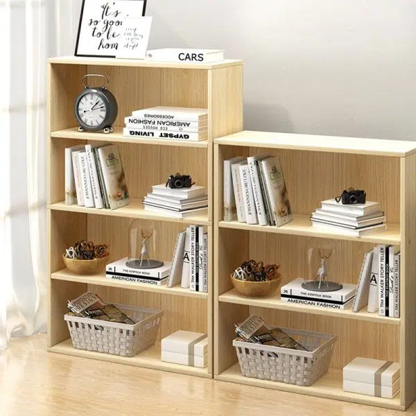 Modern Minimalist Rectangular Wood Bookshelves 2/3/4/5 Tier For Home Office - Image 3