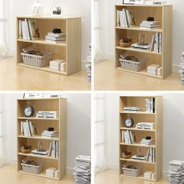 Modern Minimalist Rectangular Wood Bookshelves 2/3/4/5 Tier For Home Office - Image 21