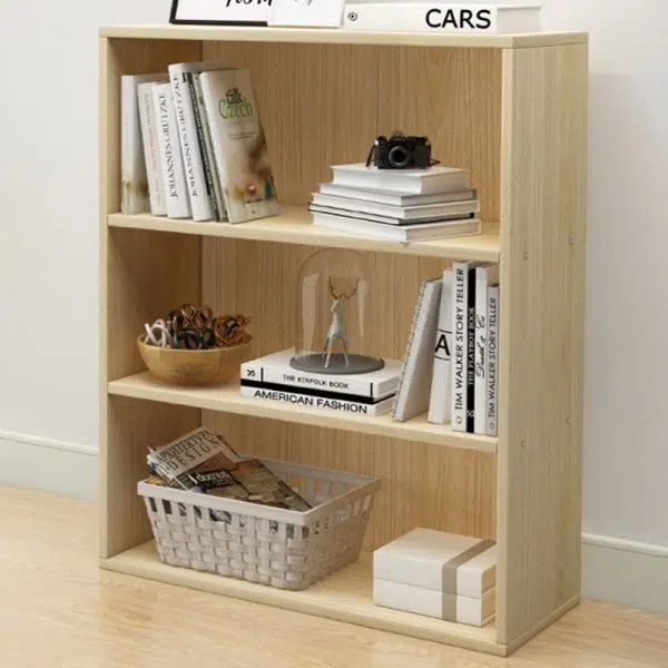 Modern Minimalist Rectangular Wood Bookshelves 2/3/4/5 Tier For Home Office - Image 2