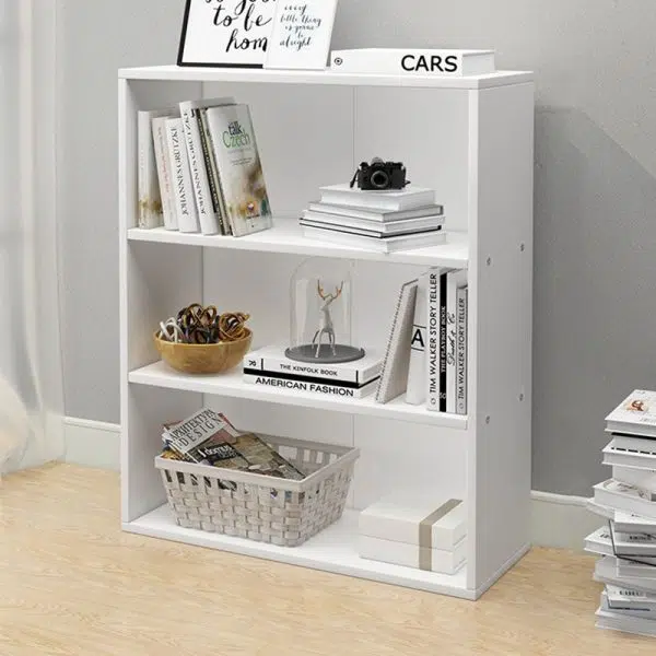 Modern Minimalist Rectangular Wood Bookshelves 2/3/4/5 Tier For Home Office - Image 12