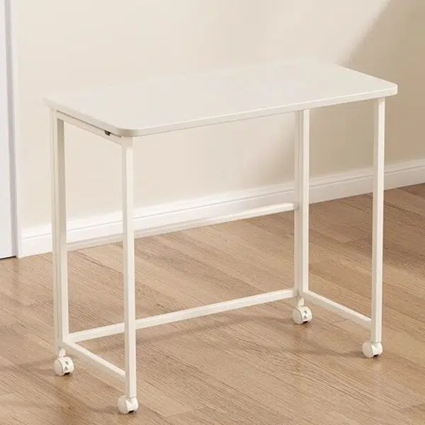 Modern Minimalist Moveable Foldable Rectangular Wood Panel Desk For Home Office - Image 21