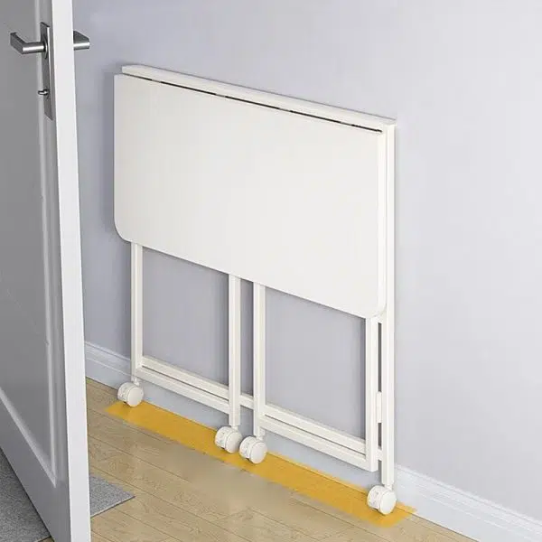 Modern Minimalist Moveable Foldable Rectangular Wood Panel Desk For Home Office - Image 14