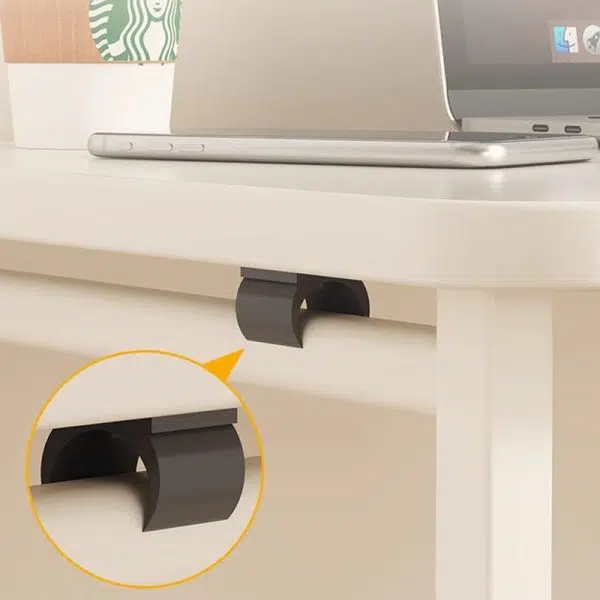 Modern Minimalist Moveable Foldable Rectangular Wood Panel Desk For Home Office - Image 10