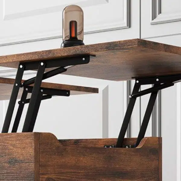 Contemporary Creative Liftable Rectangular Wood Coffee Table 2-Storage For Living Room - Image 8