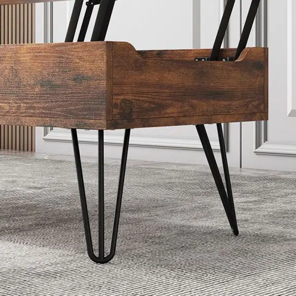 Contemporary Creative Liftable Rectangular Wood Coffee Table 2-Storage For Living Room - Image 9