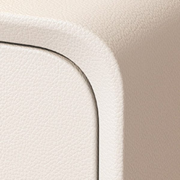 Contemporary Nordic Cream Square Rectangle Wood Veneer Nightstand 2-Drawer For Bedroom - Image 11