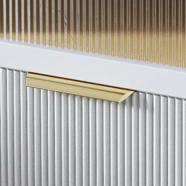 Contemporary Nordic Square Wood Rock Slab Veneer Glass Hardware Stainless Steel Nightstand 2-Drawer For Bedroom - Image 7