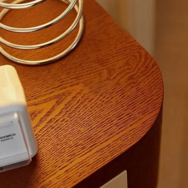 Contemporary Creative Rectangular Cylinder Artificial Panel Nightstand 1-Drawer For Bedroom - Image 10