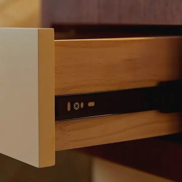 Contemporary Creative Rectangular Cylinder Artificial Panel Nightstand 1-Drawer For Bedroom - Image 11