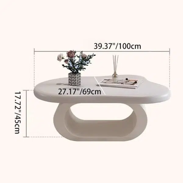 Contemporary Nordic Cloud Shape Alien Irregular Oval Iron Rock Slab Coffee Table For Living Room - Image 4