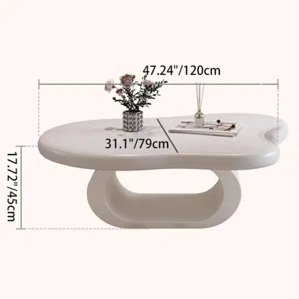 Contemporary Nordic Cloud Shape Alien Irregular Oval Iron Rock Slab Coffee Table For Living Room - Image 5