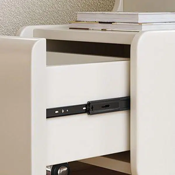 Contemporary Nordic Cream Removable Rectangular Artificial Panel Rock Slab Side Table 1-Drawer For Living Room - Image 5