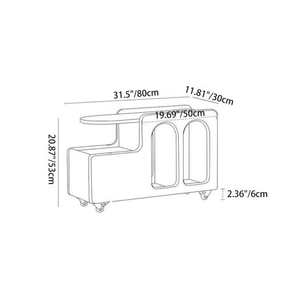 Contemporary Nordic Cream Removable Rectangular Artificial Panel Rock Slab Side Table 1-Drawer For Living Room - Image 4