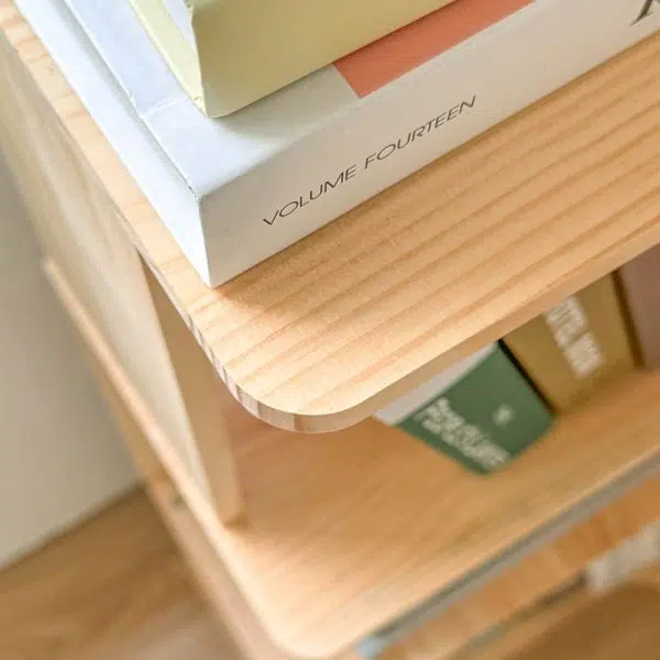 Modern Minimalist Corner Rectangle Wood Bookshelves 4/5 Shelves For Home Office - Image 9