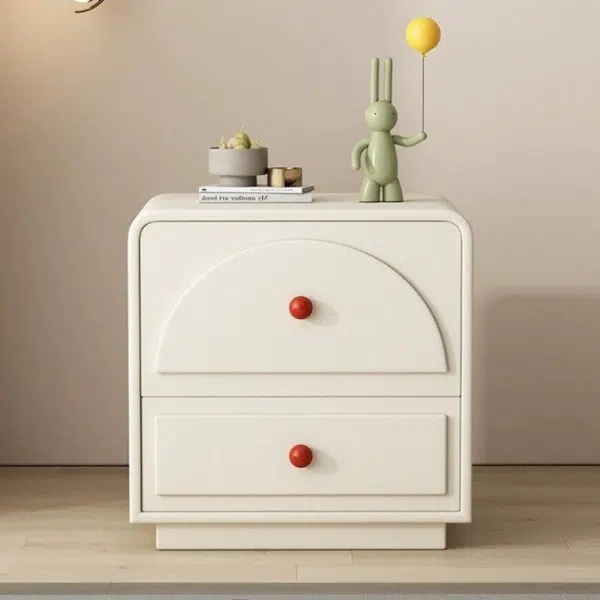 Contemporary Nordic Square Rectangle Wood Nightstand 2-Drawer For Bedroom - Image 16