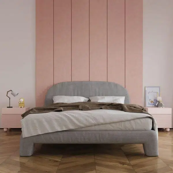 Contemporary Scandinavian Cream Square Density Panel Nightstand 2-Drawer For Bedroom - Image 14