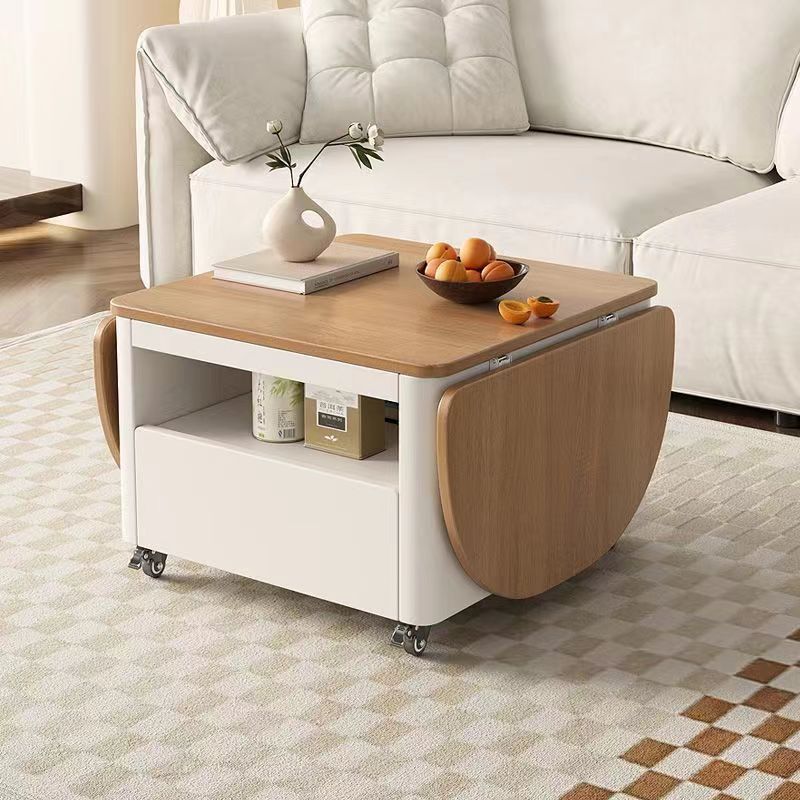 DFM-Table-FM01242-1.jpg Contemporary Nordic Moveable Foldable Expandable Rectangular Square Wood Metal Coffee Table 1-Drawer For Living Room - Image 1