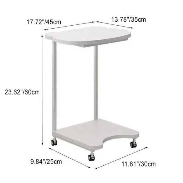 Contemporary Creative Bear Shape Density Board Top Stainless Steel End Table 2-Tier For Living Room - Image 4
