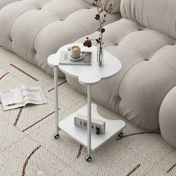 Contemporary Creative Bear Shape Density Board Top Stainless Steel End Table 2-Tier For Living Room - Image 9