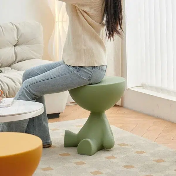 Contemporary Creative Round Tabletop Plastic Side Table For Living Room - Image 8