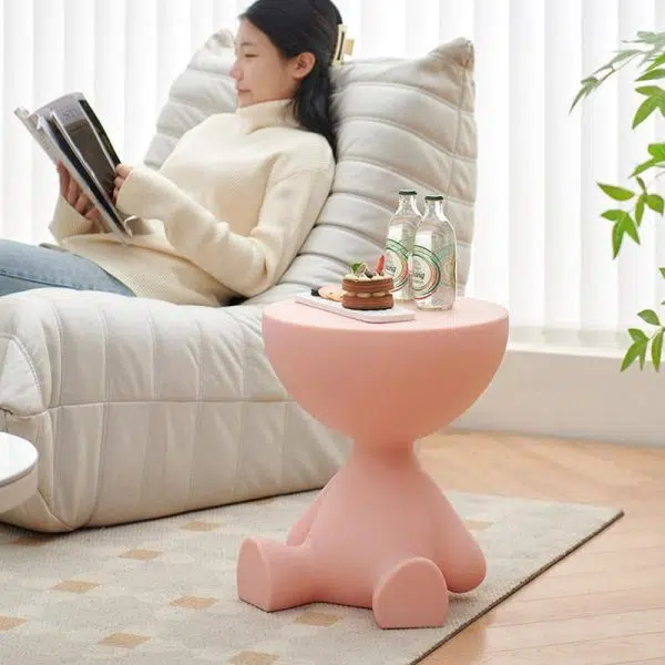Contemporary Creative Round Tabletop Plastic Side Table For Living Room - Image 9