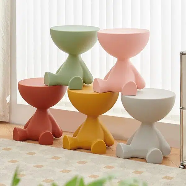 Contemporary Creative Round Tabletop Plastic Side Table For Living Room - Image 16