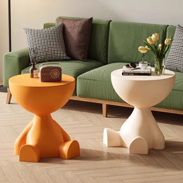Contemporary Creative Round Tabletop Plastic Side Table For Living Room - Image 2