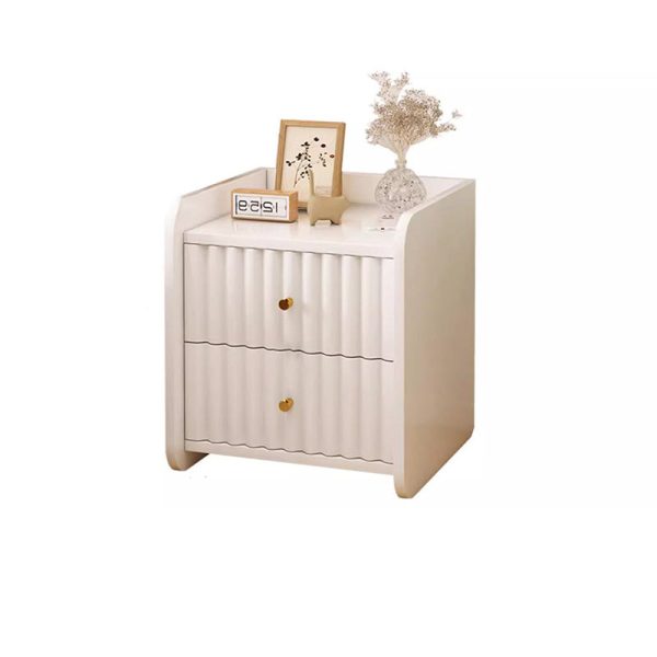 Contemporary Nordic Rectangular Wood Based Panel Nightstand 1/2 Drawer For Bedroom - Image 17