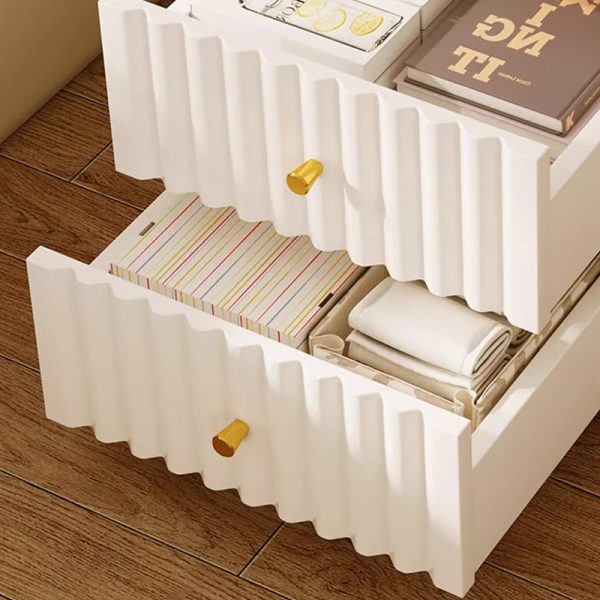 Contemporary Nordic Rectangular Wood Based Panel Nightstand 1/2 Drawer For Bedroom - Image 5
