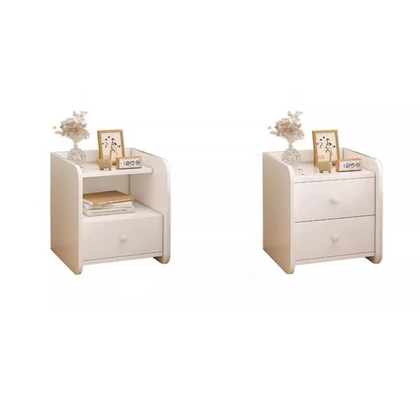 Contemporary Nordic Rectangular Wood Based Panel Nightstand 1/2 Drawer For Bedroom - Image 16