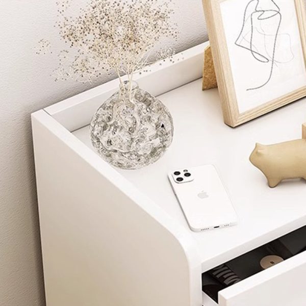 Contemporary Nordic Rectangular Wood Based Panel Nightstand 1/2 Drawer For Bedroom - Image 10