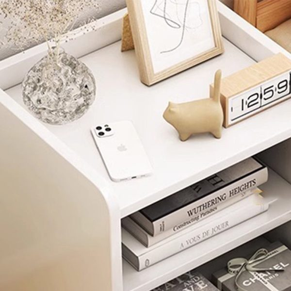 Contemporary Nordic Rectangular Wood Based Panel Nightstand 1/2 Drawer For Bedroom - Image 11