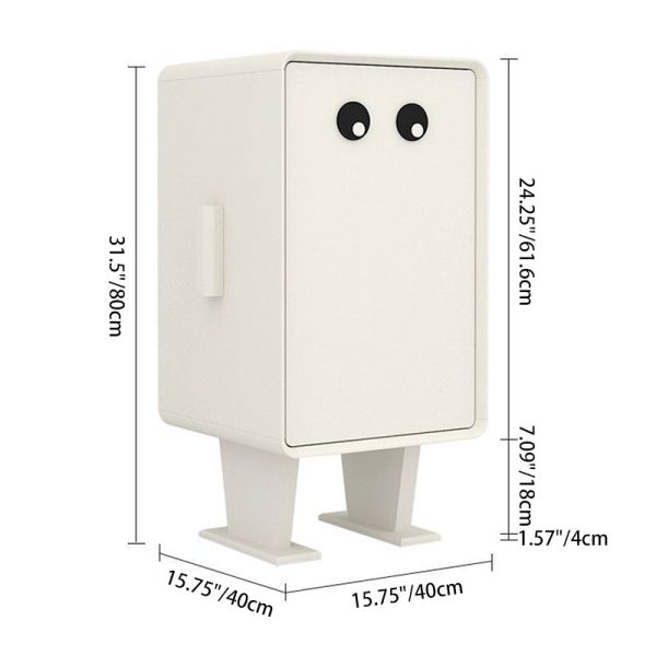 Contemporary Creative Kids Robot Square Tabletop Medium Fiberboard Nightstand 2-Cabinet For Bedroom - Image 4