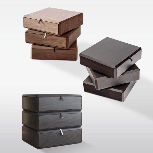 Contemporary Luxury Rectangular Solid Wood Nightstand 3-Drawer For Bedroom - Image 16