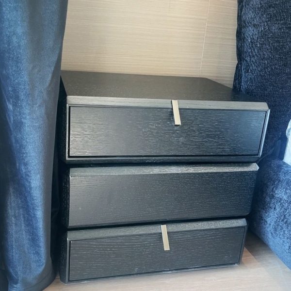 Contemporary Luxury Rectangular Solid Wood Nightstand 3-Drawer For Bedroom - Image 9