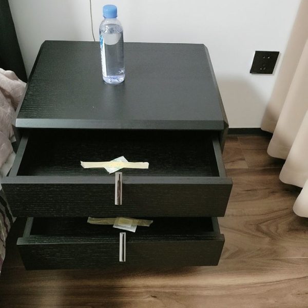 Contemporary Luxury Rectangular Solid Wood Nightstand 3-Drawer For Bedroom - Image 2