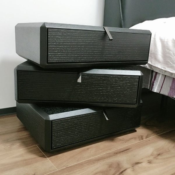 Contemporary Luxury Rectangular Solid Wood Nightstand 3-Drawer For Bedroom - Image 11