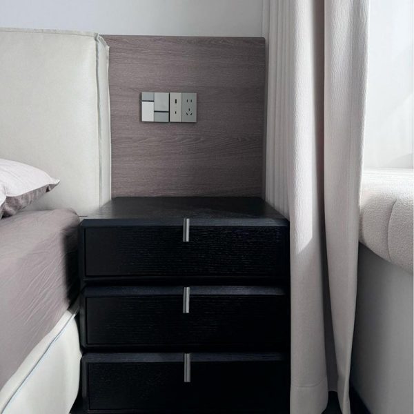 Contemporary Luxury Rectangular Solid Wood Nightstand 3-Drawer For Bedroom - Image 15