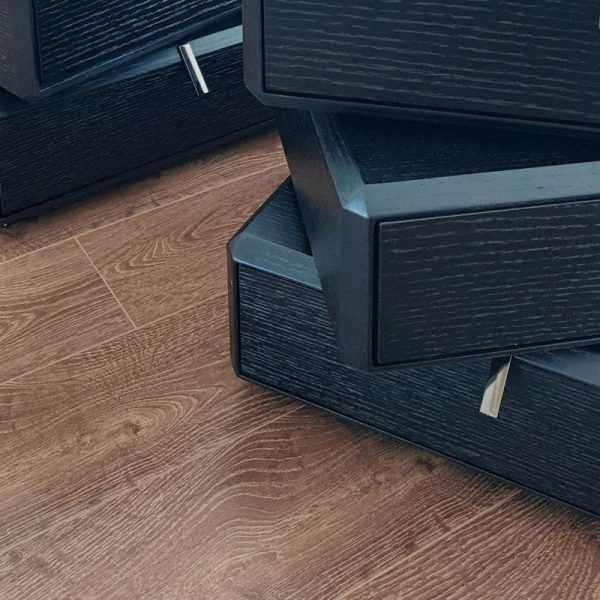 Contemporary Luxury Rectangular Solid Wood Nightstand 3-Drawer For Bedroom - Image 6