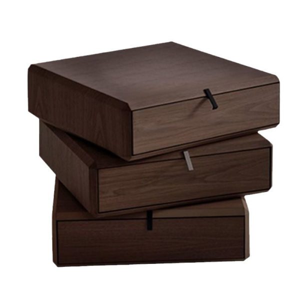 Contemporary Luxury Rectangular Solid Wood Nightstand 3-Drawer For Bedroom - Image 17