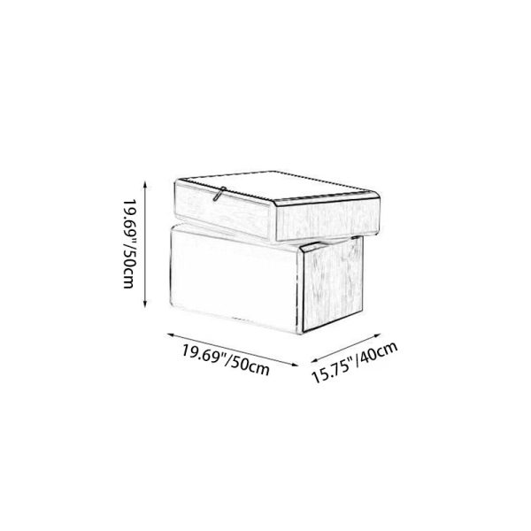 Contemporary Luxury Rectangular Solid Wood Nightstand 3-Drawer For Bedroom - Image 4